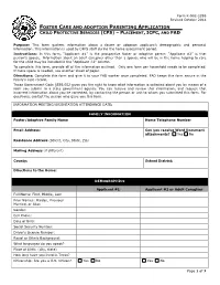 Foster Care and Adoption Parenting Application PDF Document