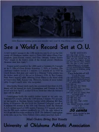 See a World's Record Set at O. U