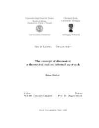 The Concept of Dimension: a Theoretical and an Informal Approach