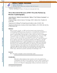 Three-Dimensional Structure of HIV-1 Virus-Like Particles by Electron Cryotomography