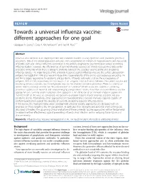 Towards a Universal Influenza Vaccine: Different Approaches for One Goal Giuseppe A