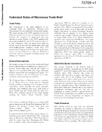 Federated States of Micronesia Trade Brief