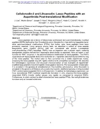 Lasso Peptides with an Aspartimide Post-Translational Modification Li Cao†, Moshe Beiser‡, Joseph D