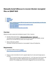 Manually Install Qrescue to Recover Qlocker-Encrypted Files on QNAP
