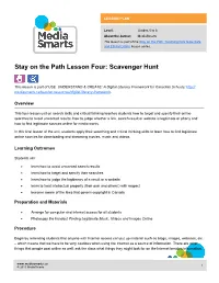 Stay on the Path Lesson Four: Scavenger Hunt