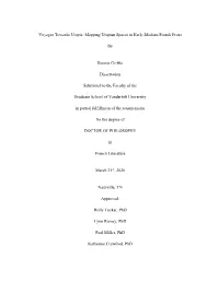 Voyages Towards Utopia: Mapping Utopian Spaces in Early-Modern French Prose