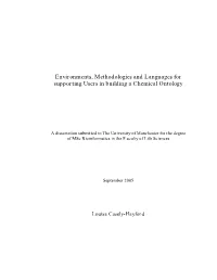 Environments, Methodologies and Languages for Supporting Users in Building a Chemical Ontology