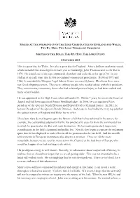 Master of the Rolls Speech Swearing In