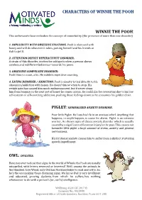 Characters of Winnie the Pooh Winnie the Pooh