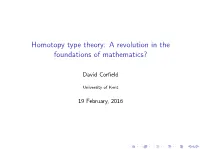 Homotopy Type Theory: a Revolution in the Foundations of Mathematics?