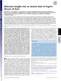 Molecular Insights Into an Ancient Form of Paget's Disease of Bone