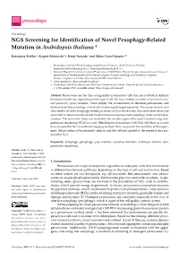 NGS Screening for Identification of Novel Pexophagy-Related Mutation in Arabidopsis Thaliana †