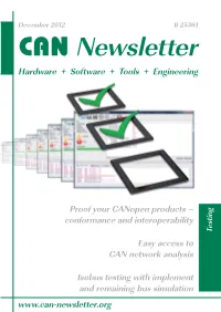 Proof Your Canopen Products – Conformance and Interoperability