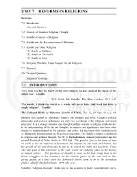 Unit 7 Reforms in Religions