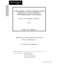 A New Analysis of Iterative Refinement and Its Application to Accurate Solution of Ill-Conditioned Sparse Linear Systems Carson