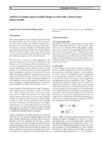 Analysis of Alpine Glacier Length Change Records with a Macroscopic Glacier Model