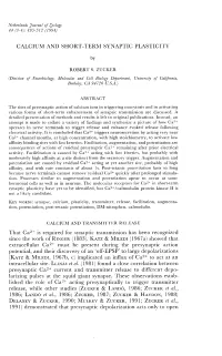 CALCIUM and SHORT-TERM SYNAPTIC PLASTICITY By