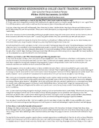 Crate-Training Questions & Answers