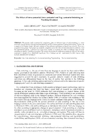 Sentential Switching on Teaching Grammar