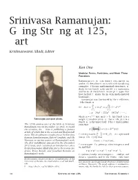 Srinivasa Ramanujan: Going Strong at 125, Part II