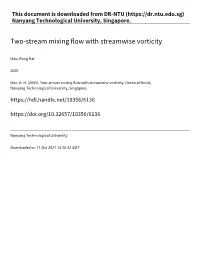 Two‑Stream Mixing Flow with Streamwise Vorticity