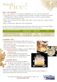 250 Ml) of Rice Is Considered 2 Servings of Grain