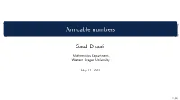 Amicable Numbers