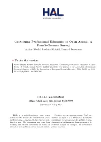 Continuing Professional Education in Open Access