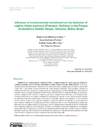 Influence of Environmental Enrichment on the Behavior of Captive
