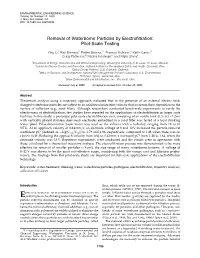 Removal of Waterborne Particles by Electrofiltration: Pilot-Scale Testing