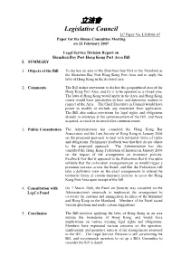 Report on Shenzhen Bay Port Hong Kong Port Area Bill I