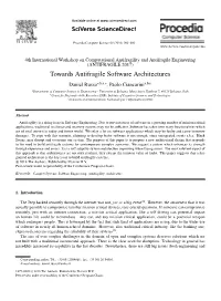 Towards Antifragile Software Architectures