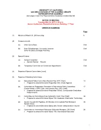 UNIVERSITY of CALIFORNIA SAN DIEGO DIVISION of the ACADEMIC SENATE REPRESENTATIVE ASSEMBLY [See Pages 3 and 4 for Representative Assembly Membership List]