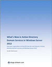 What's New in Active Directory Domain Services in Windows
