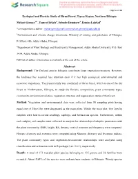 Abstract Background: the Dryland Area in Ethiopia Contributes Large Vegetation Resources
