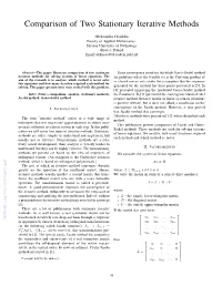 Comparison of Two Stationary Iterative Methods