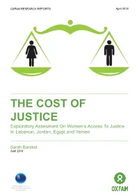 Exploratory Assessment on Women's Access to Justice in Lebanon
