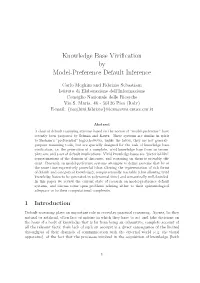 Knowledge Base Vivification by Model-Preference Default Inference