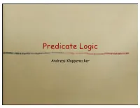 Predicate Logic