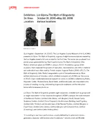 Presents Liz Glynn: the Myth of Singularity, a Group of Eight Bronze Sculptures Created by the Los Angeles-Based Artist and on View for the First Time