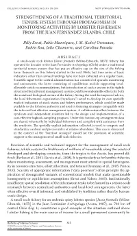 Strengthening of a Traditional Territorial Tenure System Through Protagonism in Monitoring Activities by Lobster Fishermen from the Juan Fernández Islands, Chile