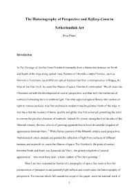 The Historiography of Perspective and Reflexy-Const in Netherlandish