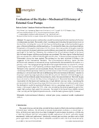 Evaluation of the Hydro—Mechanical Efficiency of External Gear Pumps