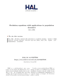 Evolution Equations with Applications to Population Dynamics Elisa Aﬀili