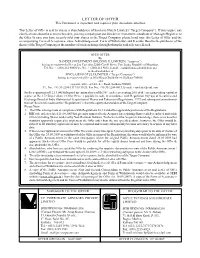LETTER of OFFER This Document Is Important and Requires Your Immediate Attention