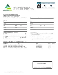 New Titles for Spring 2021 Green Trails Maps Spring