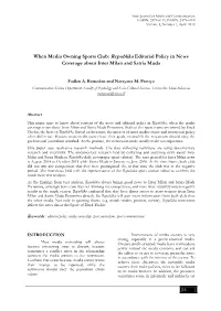 Republika Editorial Policy in News Coverage About Inter Milan and Satria Muda