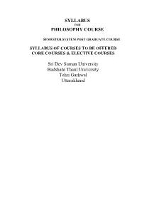 Syllabus of Philosophy