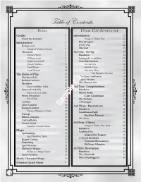 Table of Contents