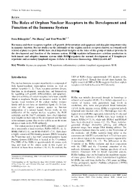 The Roles of Orphan Nuclear Receptors in the Development and Function of the Immune System